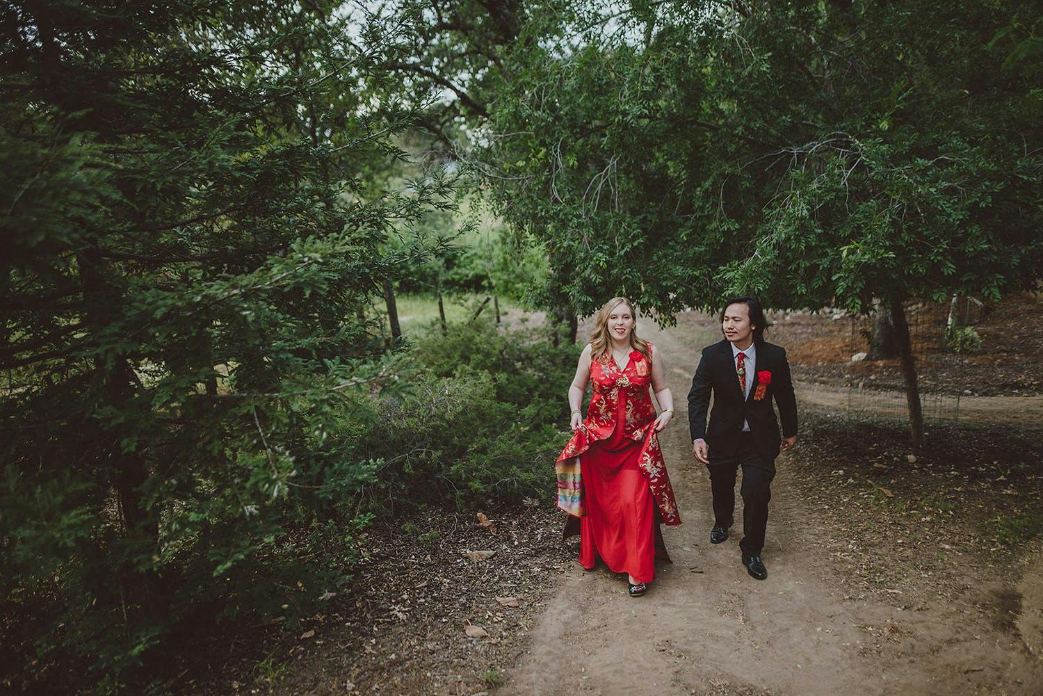 Chinese American Fusion wedding in forest | PartySlate