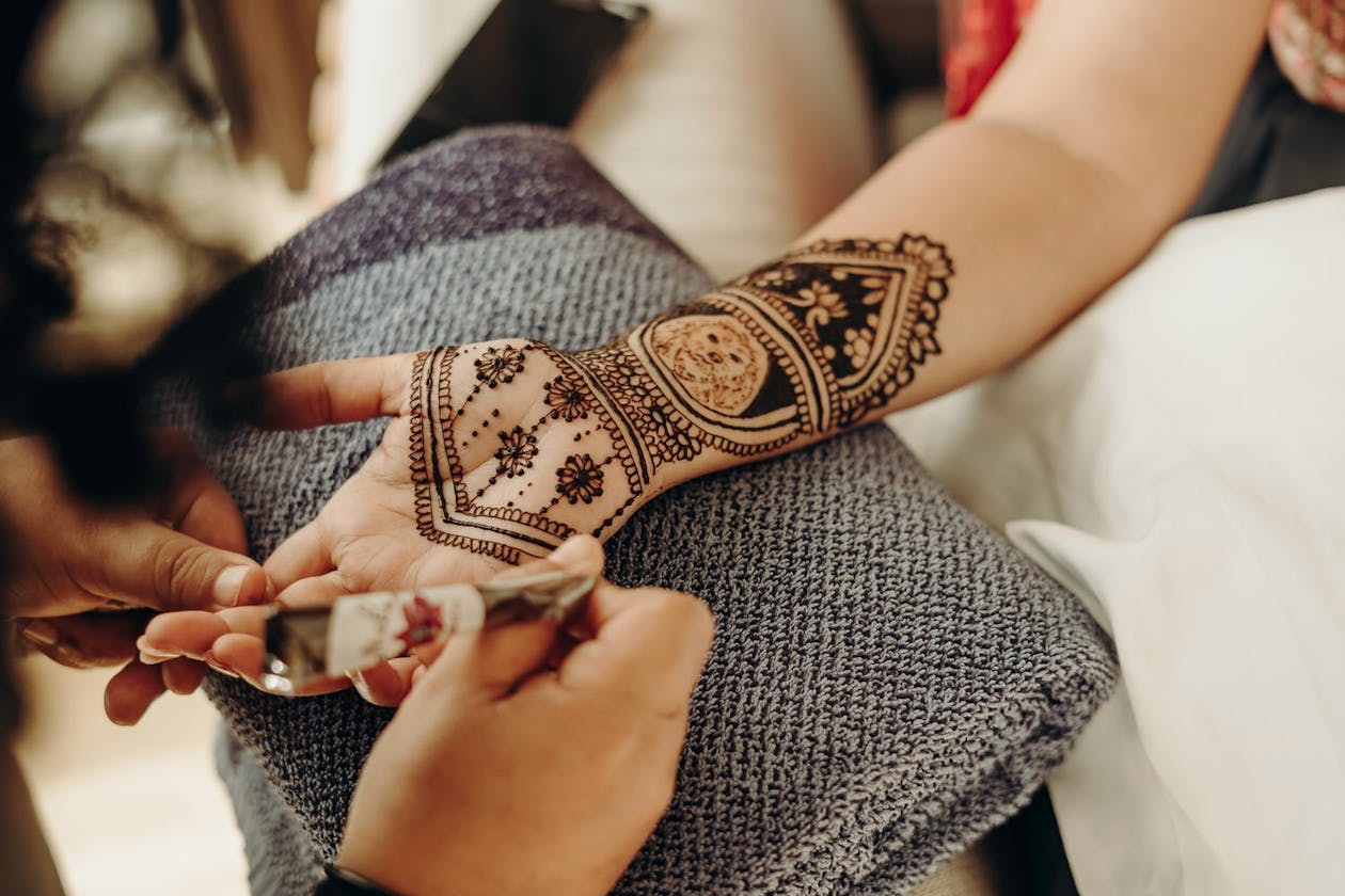 south asian wedding mehndi henna with dog picture | PartySlate