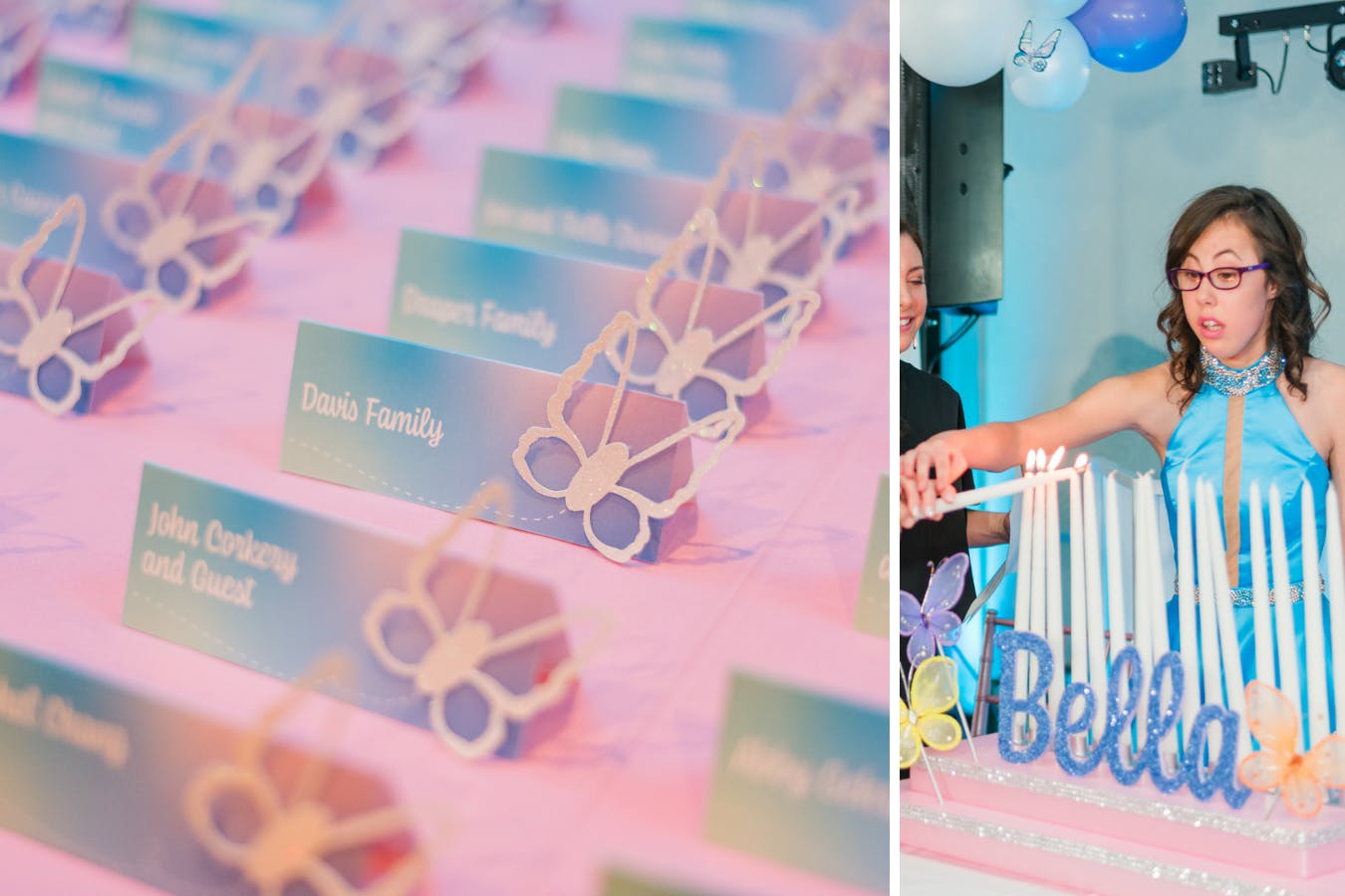 Taylor Swift theme quince escort cards and cake in pastel colors | PartySlate