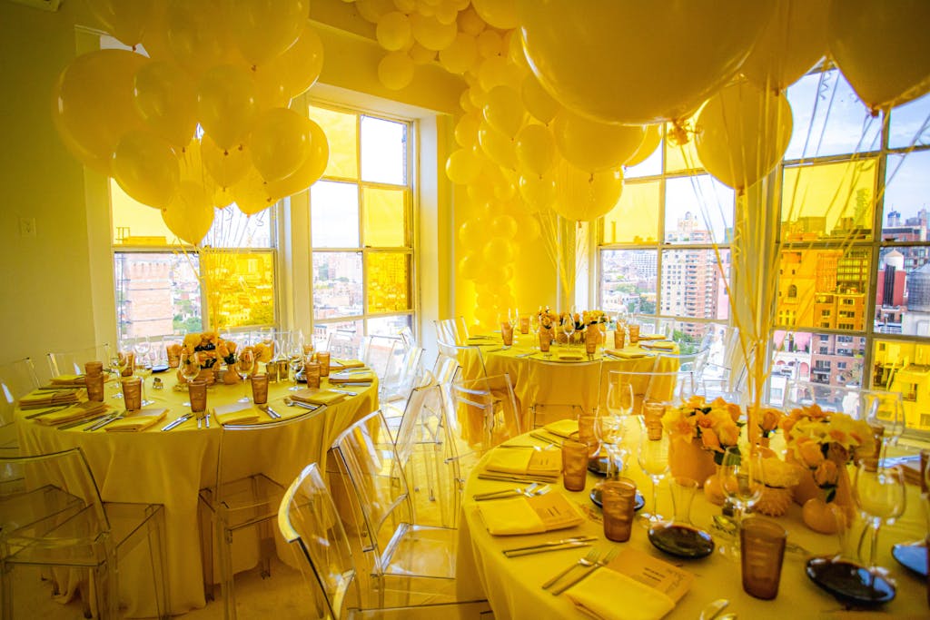 All yellow monochrome party theme | PartySlate