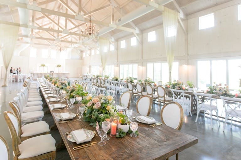 Glenmere Mansion in Hudson Valley New York Indoor Barn Wedding Venue With Beautiful Florals and Décor | PartySlate