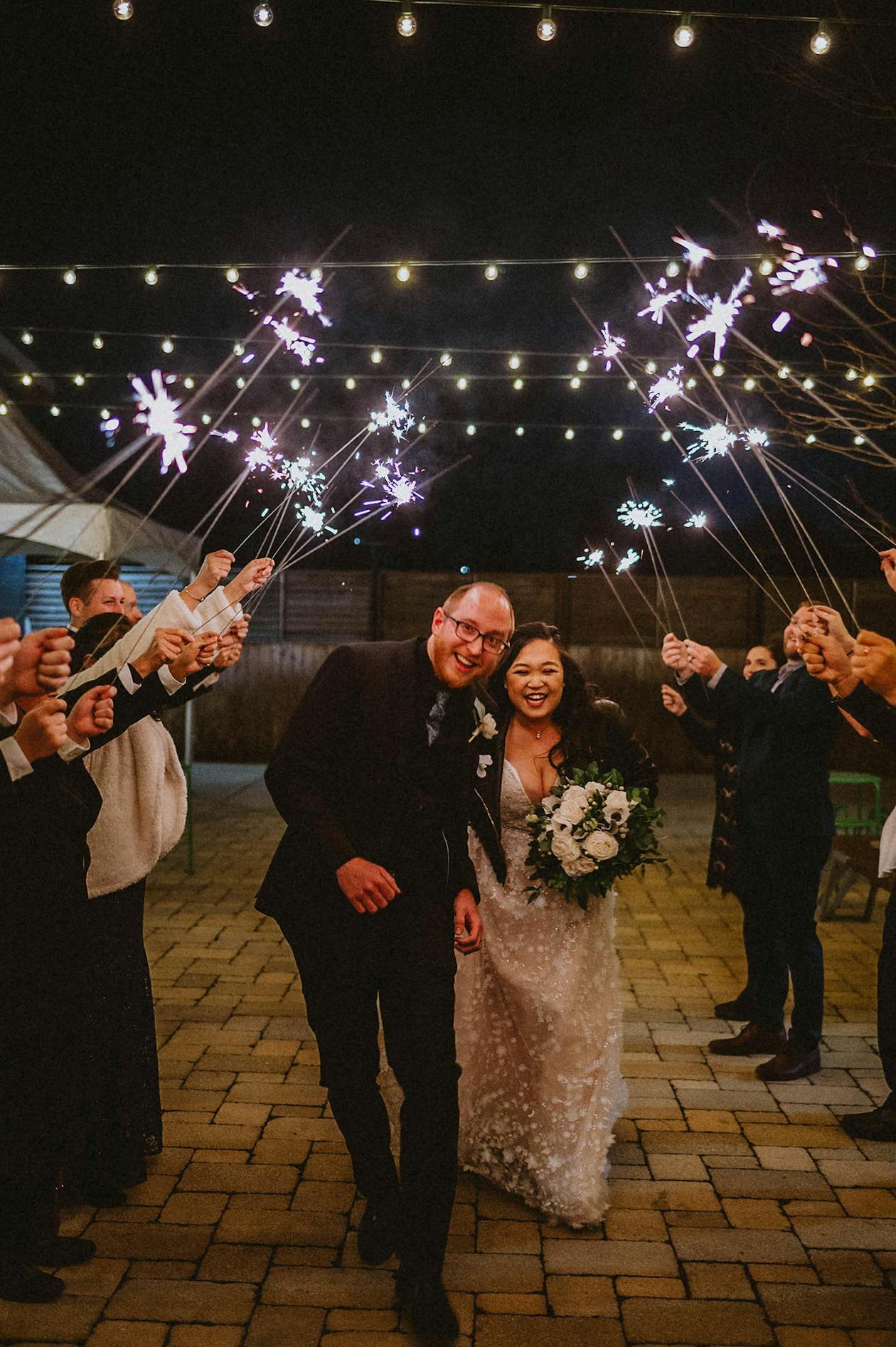 Industrial Micro Wedding at Warehouse 109 in Plainfield, Illinois With Sparkler Wedding Exit | PartySlate