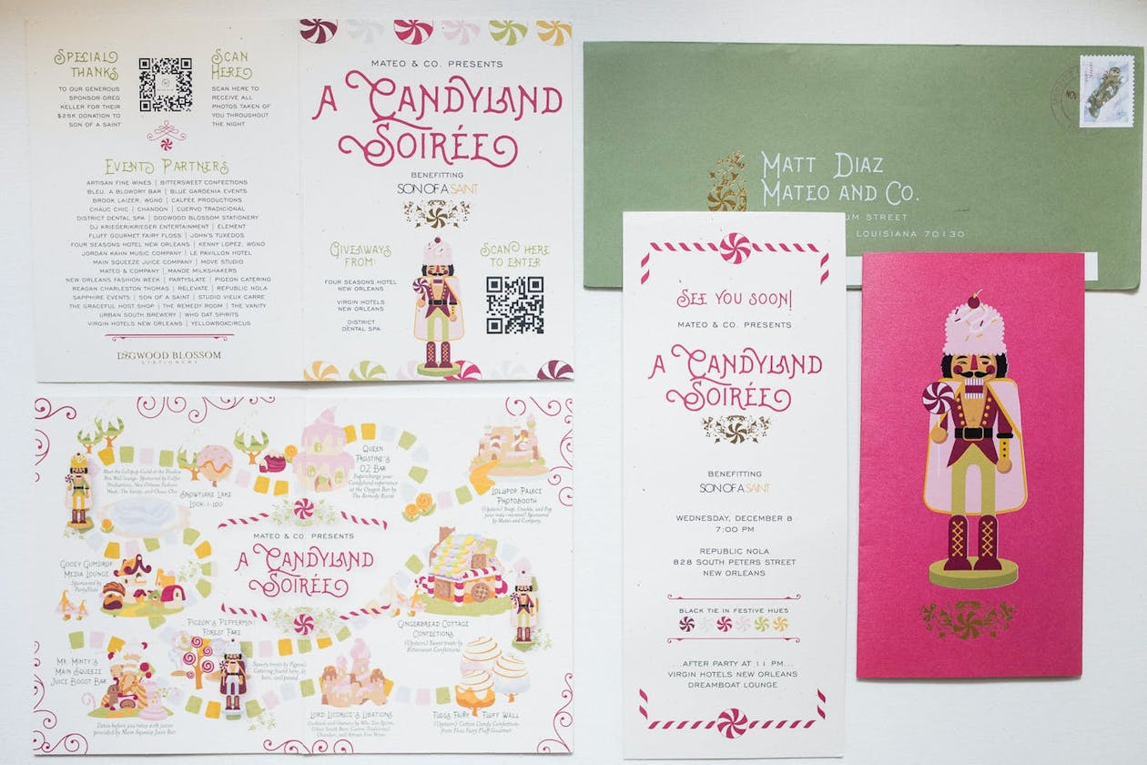 Corporate Candy Land theme party invitation and board game-style map | PartySlate