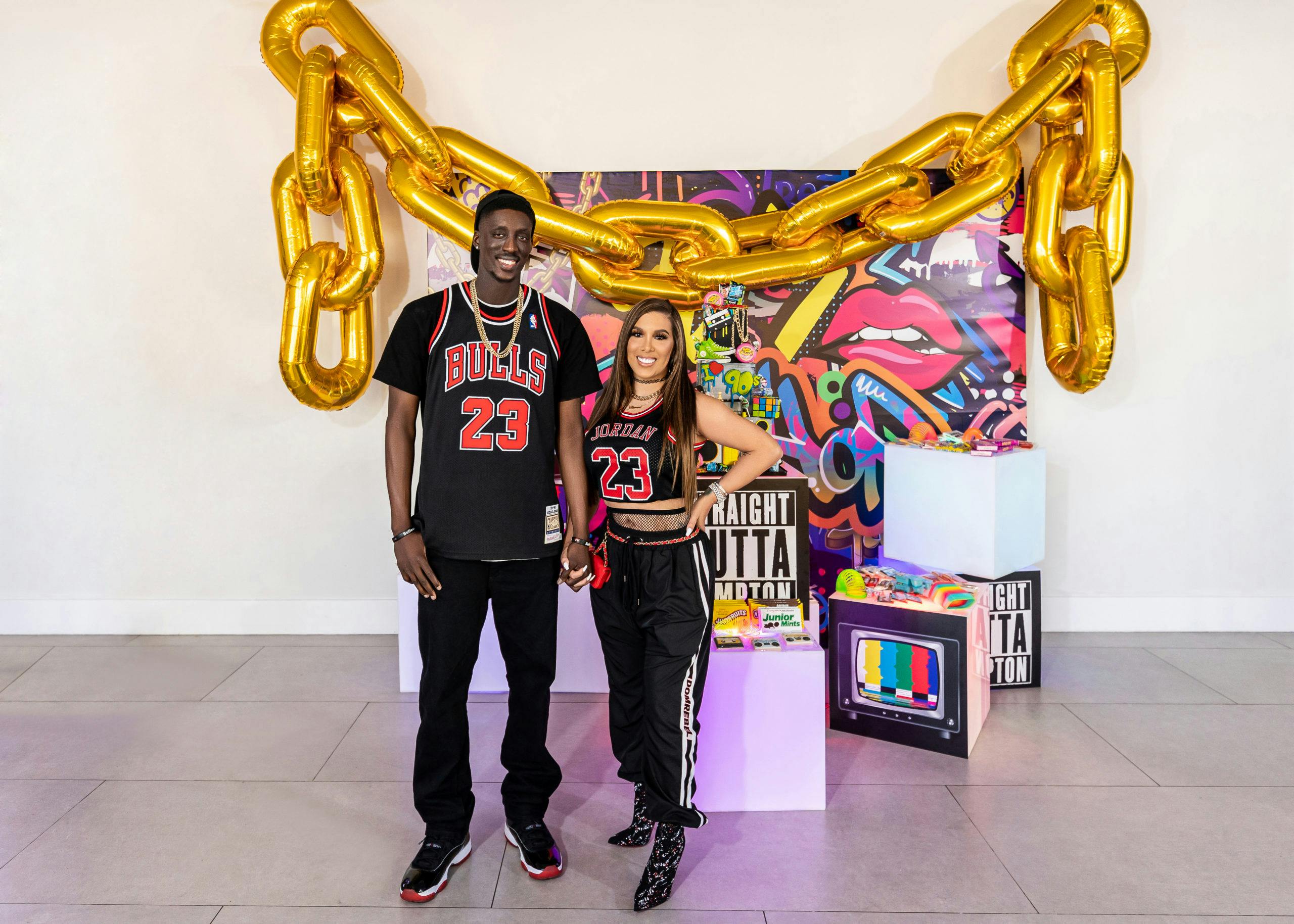Stylish 90's Themed Welcome Party in Miami, Florida With Michaels Jordan Jerseys and Decor | PartySlate