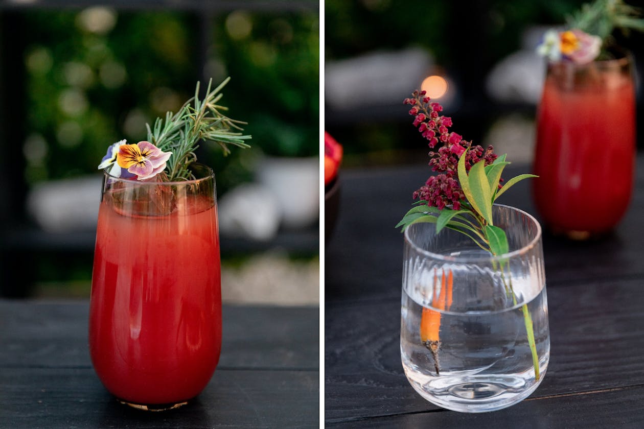 Fresh cocktails with herb and veggie garnishes | PartySlate