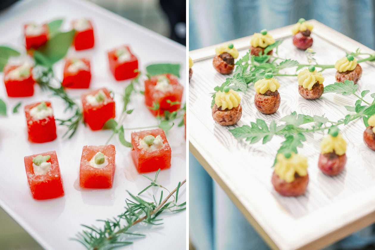 Watermelon savory bites and other fresh cuisine | PartySlate