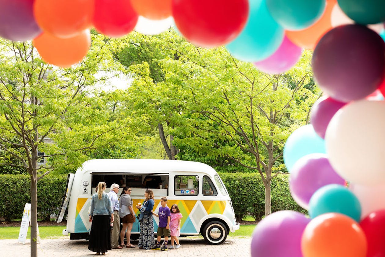 colorful graduation party with coffee truck | PartySlate