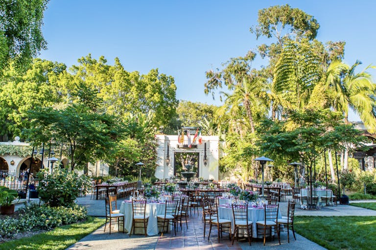 Wedding at main courtyard at Los Angeles River Center & Gardens | PartySlate