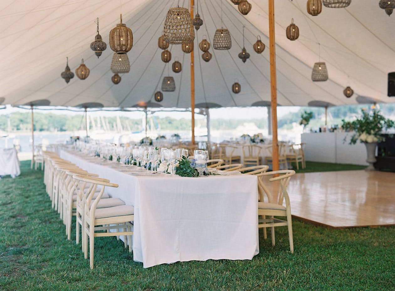 Preppy Blue and White Tented Hamptons Wedding