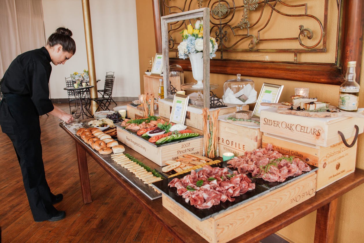 charcuterie boards displayed on a table at a baby shower | PartySlate