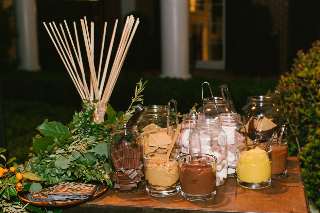 smores bar at baby shower on table | PartySlate