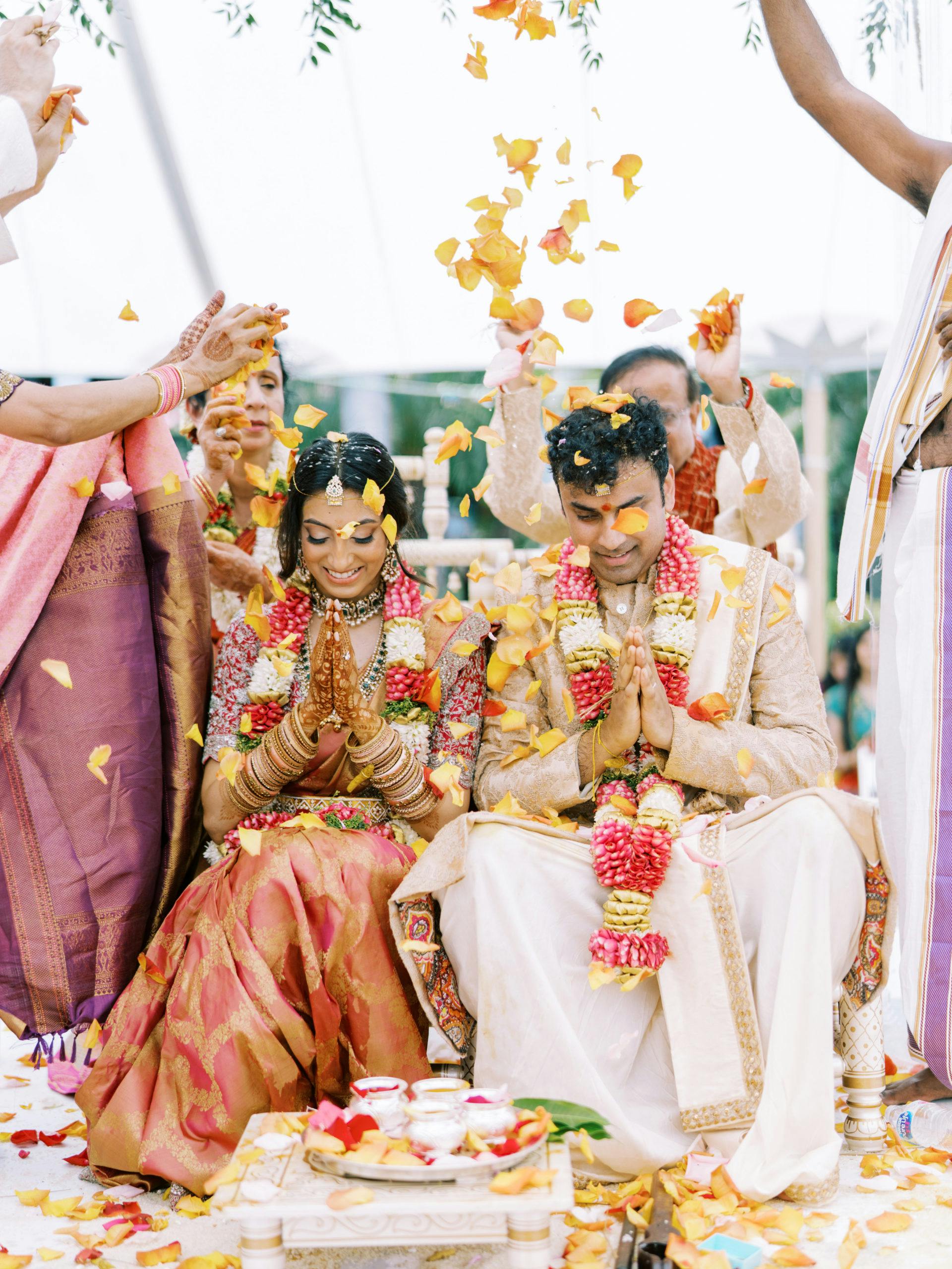 South Asian beach wedding ceremony by Eventrics Weddings | PartySlate