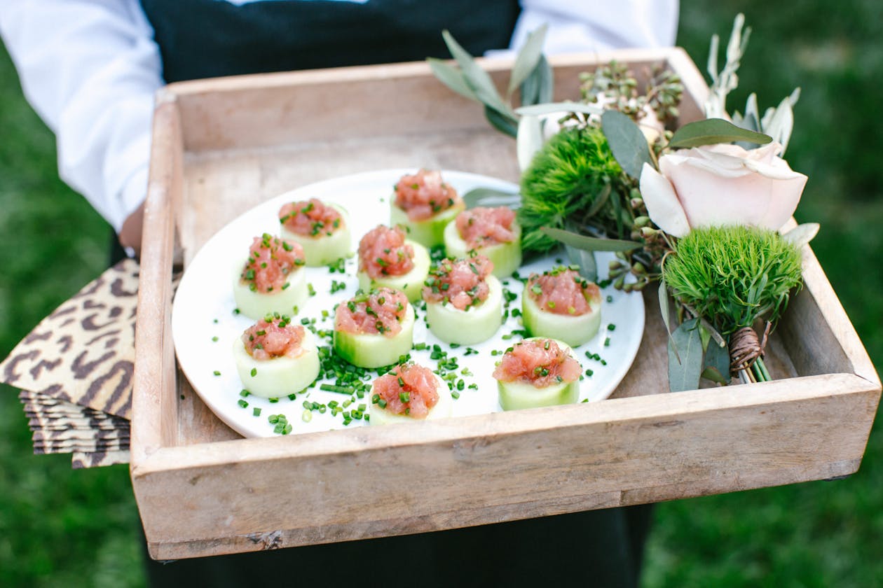 small bites at baby shower on a serving platter | PartySlate