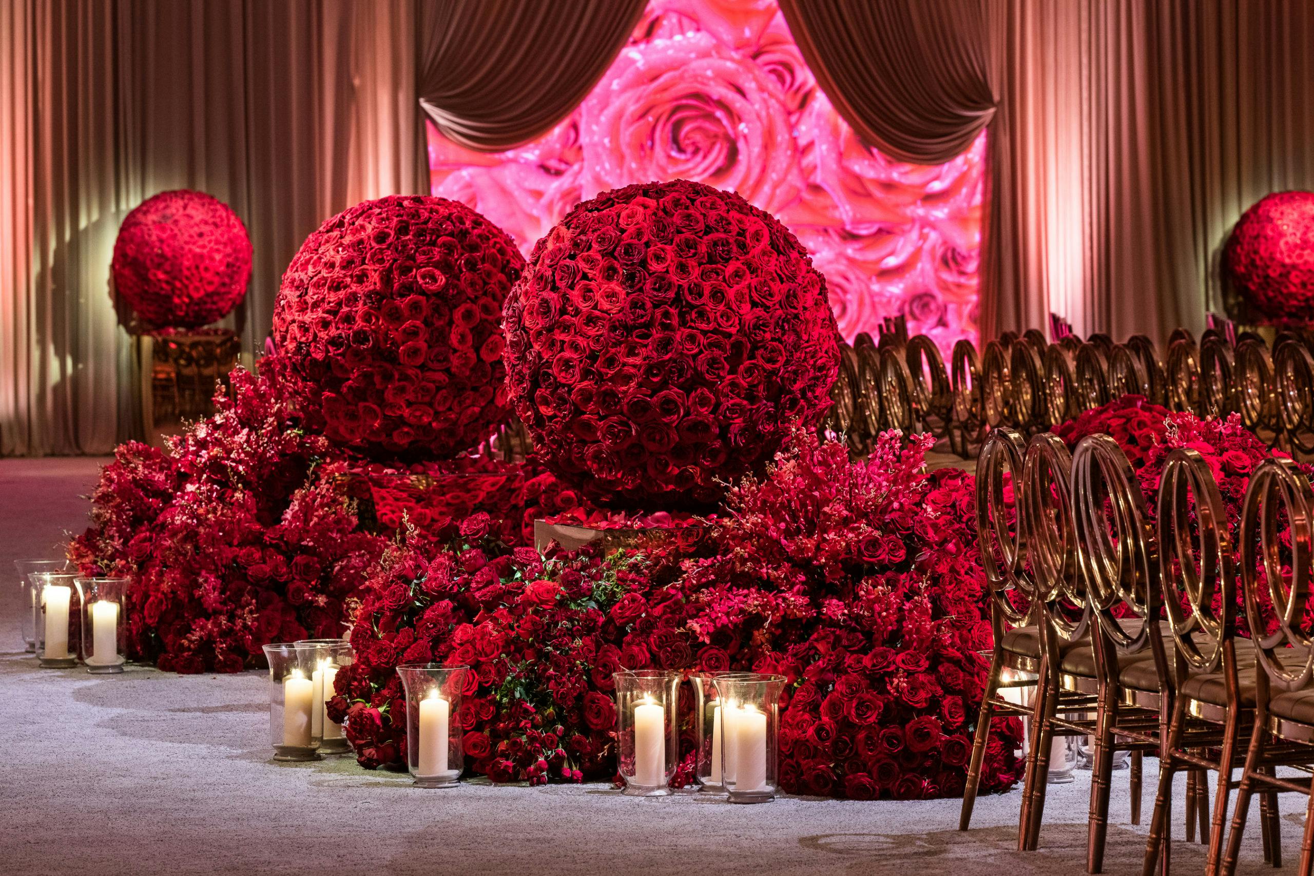 Romantic Red Rose Sangeet | PartySlate