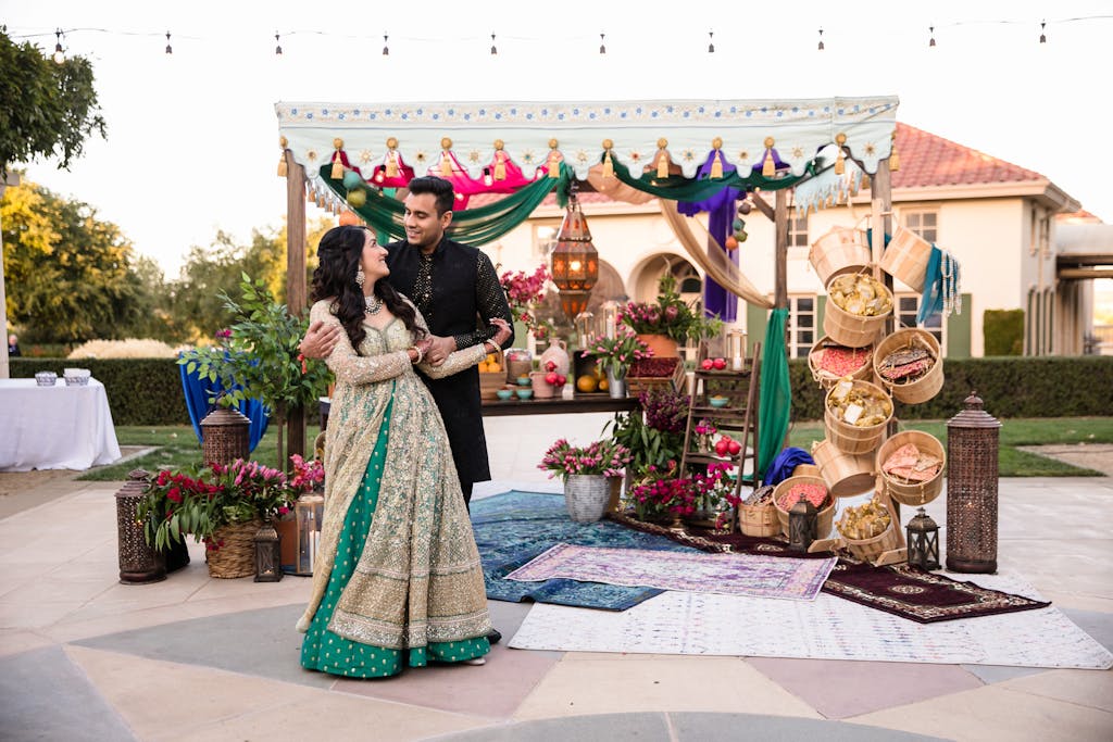Colorful sangeet at Ruby Hills Country Club | PartySlate