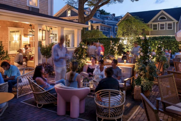 patio space at Faraway Nantucket wedding venue | PartySlate