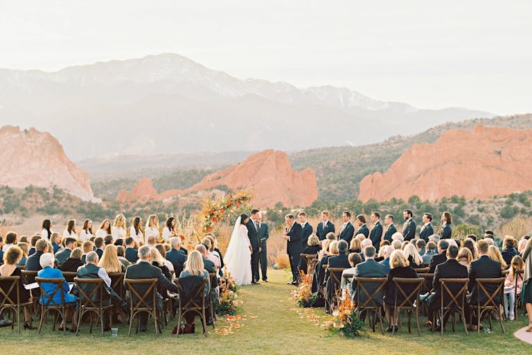 Garden of The Gods Resort & Club wedding with view of mountains | PartySlate