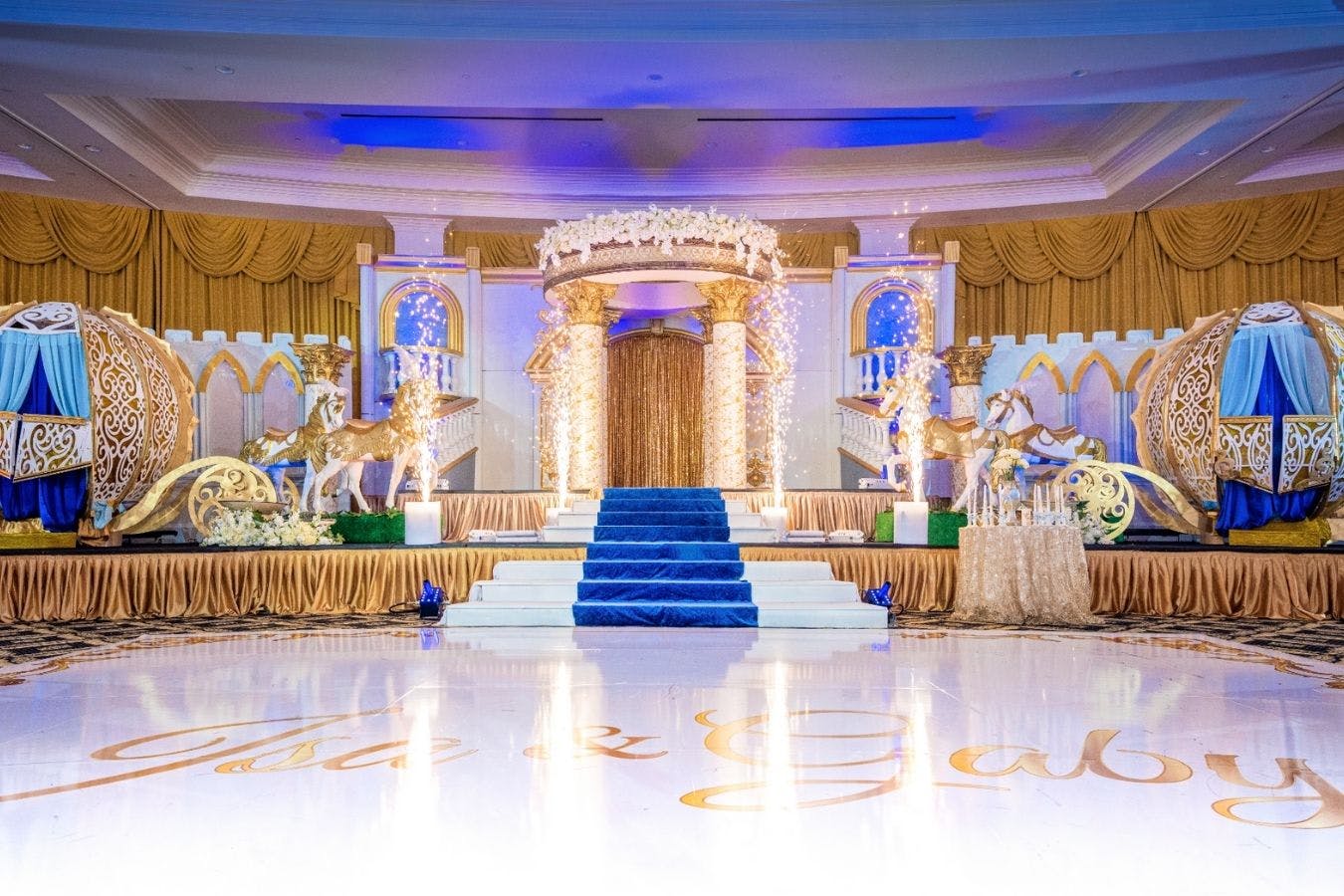 Cinderella-inspired quinceanera party with cold fireworks | PartySlate