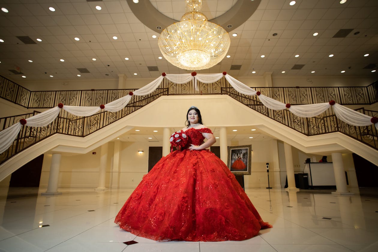 Red and White Quinceñera at Signature Manor in Houston, Texas