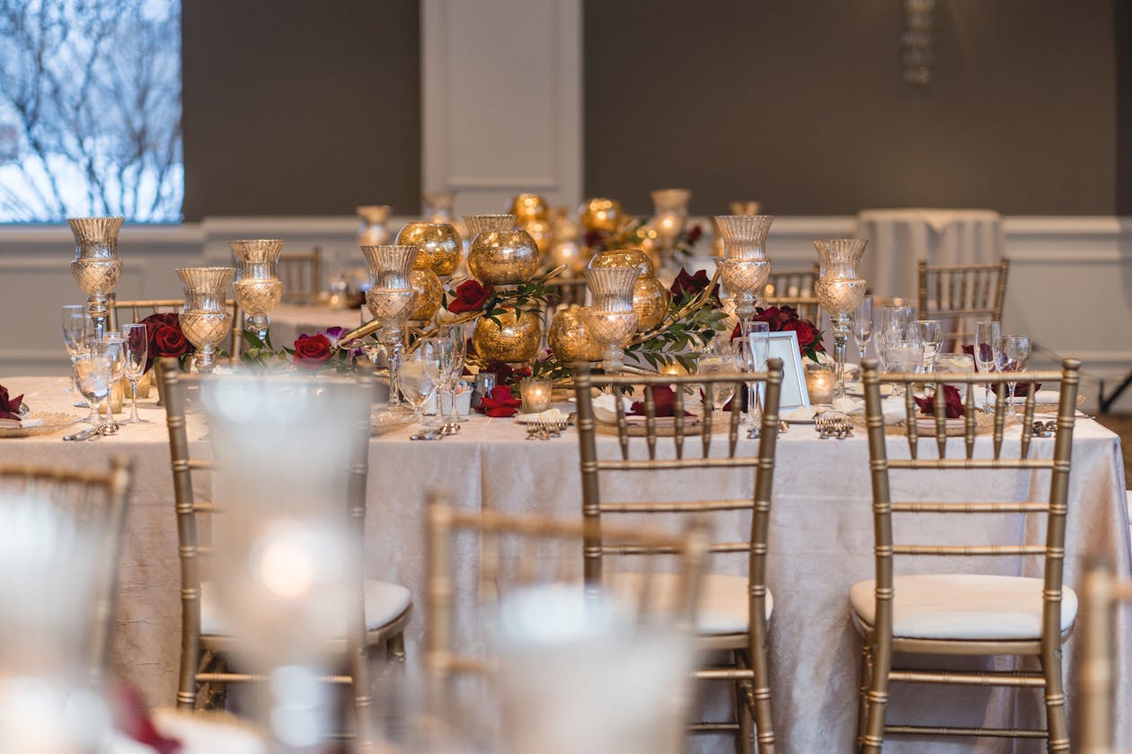 seasonal winter engagement party with white and gold accents | PartySlate