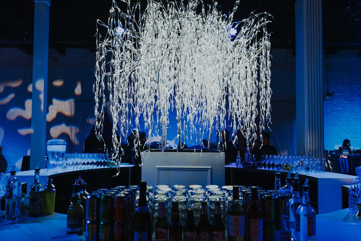 Blue Lagoon Themed Corporate Holiday Party at Revel Fulton Market in Chicago, Illinois