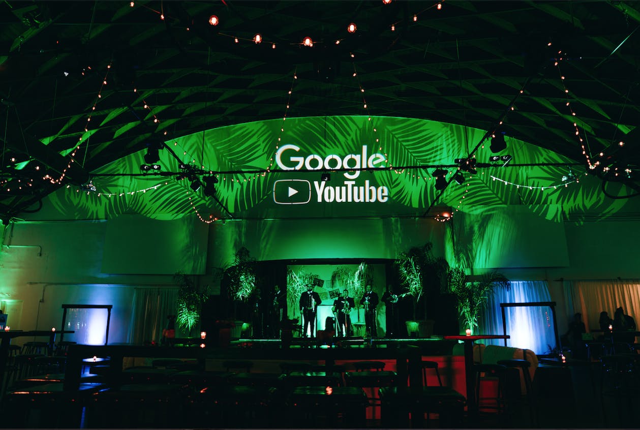 Festive Green and Red Google x Youtube Holiday Party in Los Angeles, CA