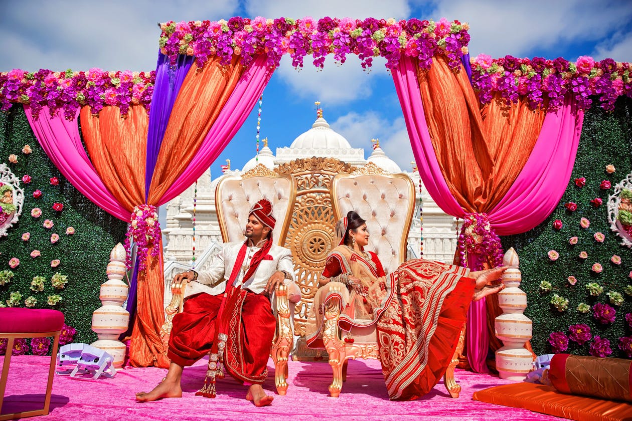 Outdoor Hindu South Asian Wedding Ceremony- BAPS Temple