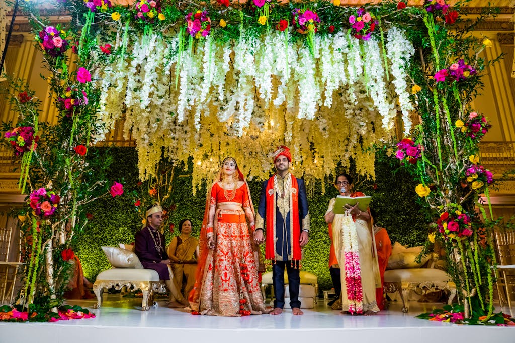 Vibrant and Colorful Indian Wedding Mandap at The Palmer House