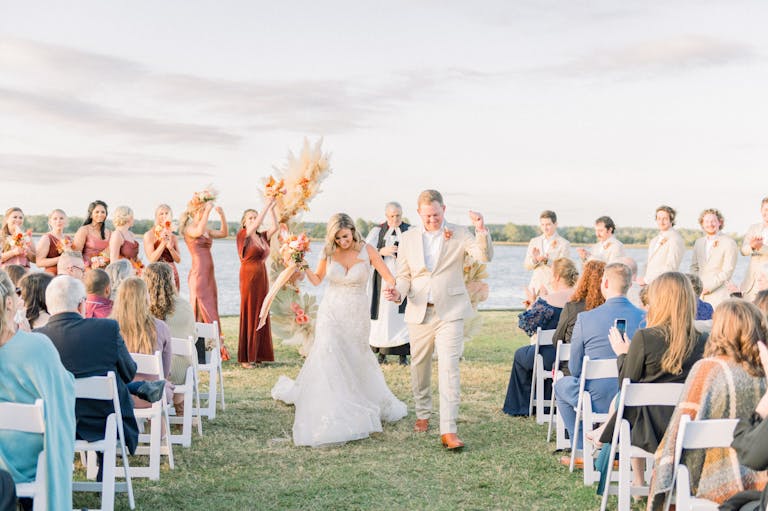 colorful floral wedding ceremony at The Island House | PartySlate