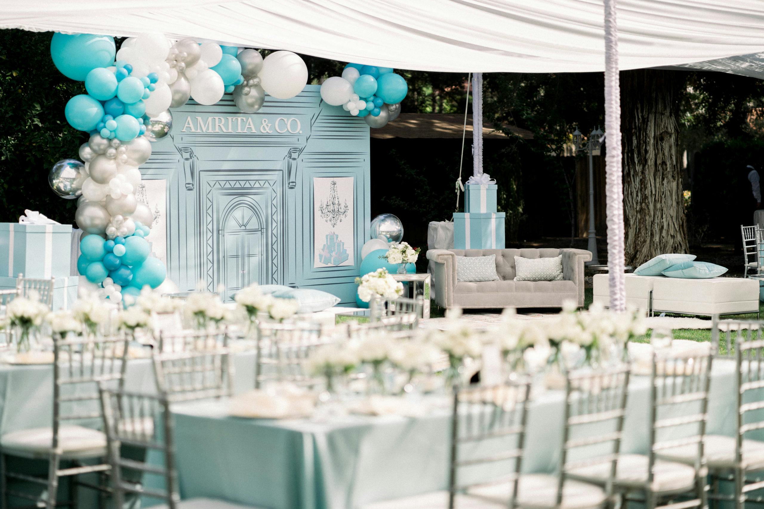 Breakfast at Tiffany-Themed South Asian Bridal Shower in Yuba City, California
