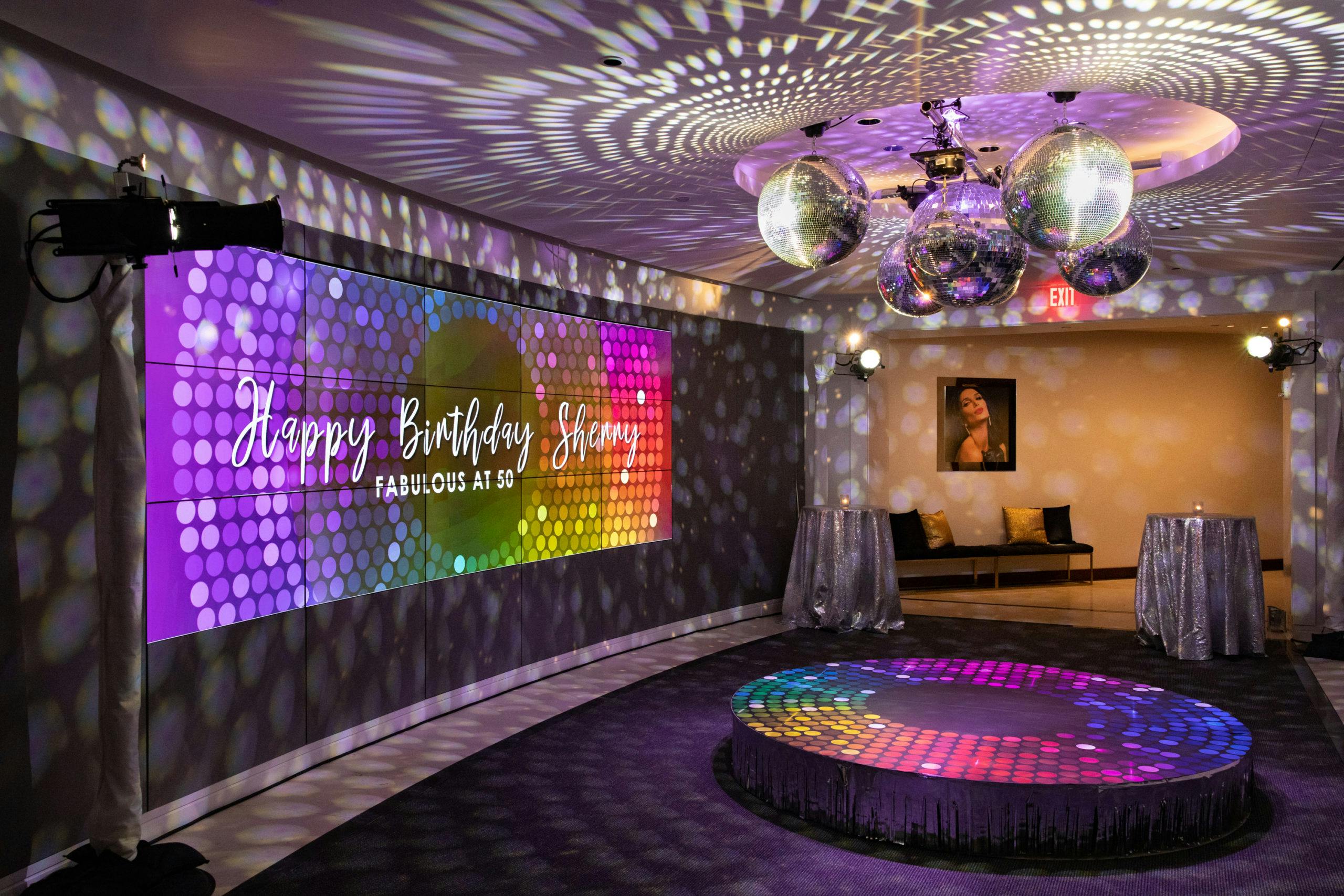 Shiny Disco Ball 50th milestone birthday party at Four Seasons Hotel Boston | PartySlate