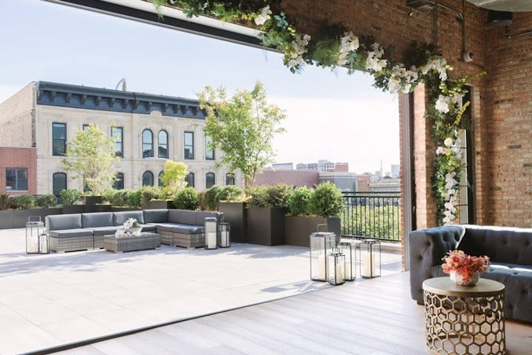 Outdoor patio at Loft Lucia for Chicago corporate parties | PartySlate