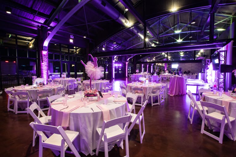 Purple Bat Mitzvah party at Theater on the Lake, a Chicago Bar and Bat Mitzvah venue