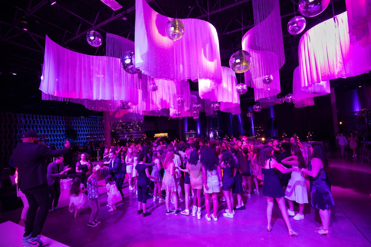 Purple Nightclub Inspired Bat Mitzvah Party at The Geraghty