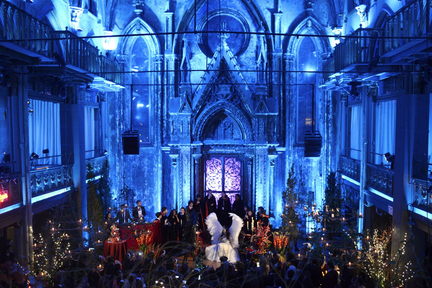 Red Masquerade Wedding at Angel Orensanz in New York, NY