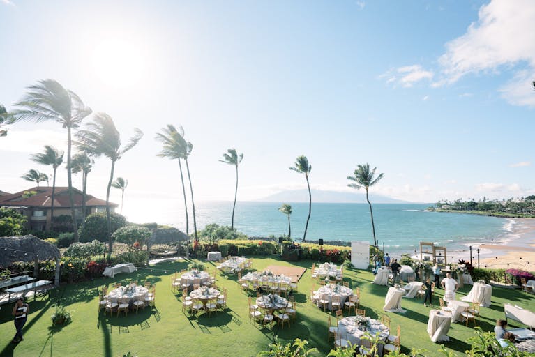 A Glam Oceanfront Wedding At The Four Seasons in Maui, Hawaii