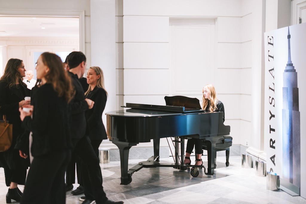 Pianist performing at a party