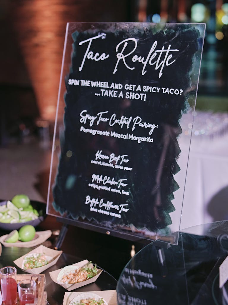 Cocktail menu