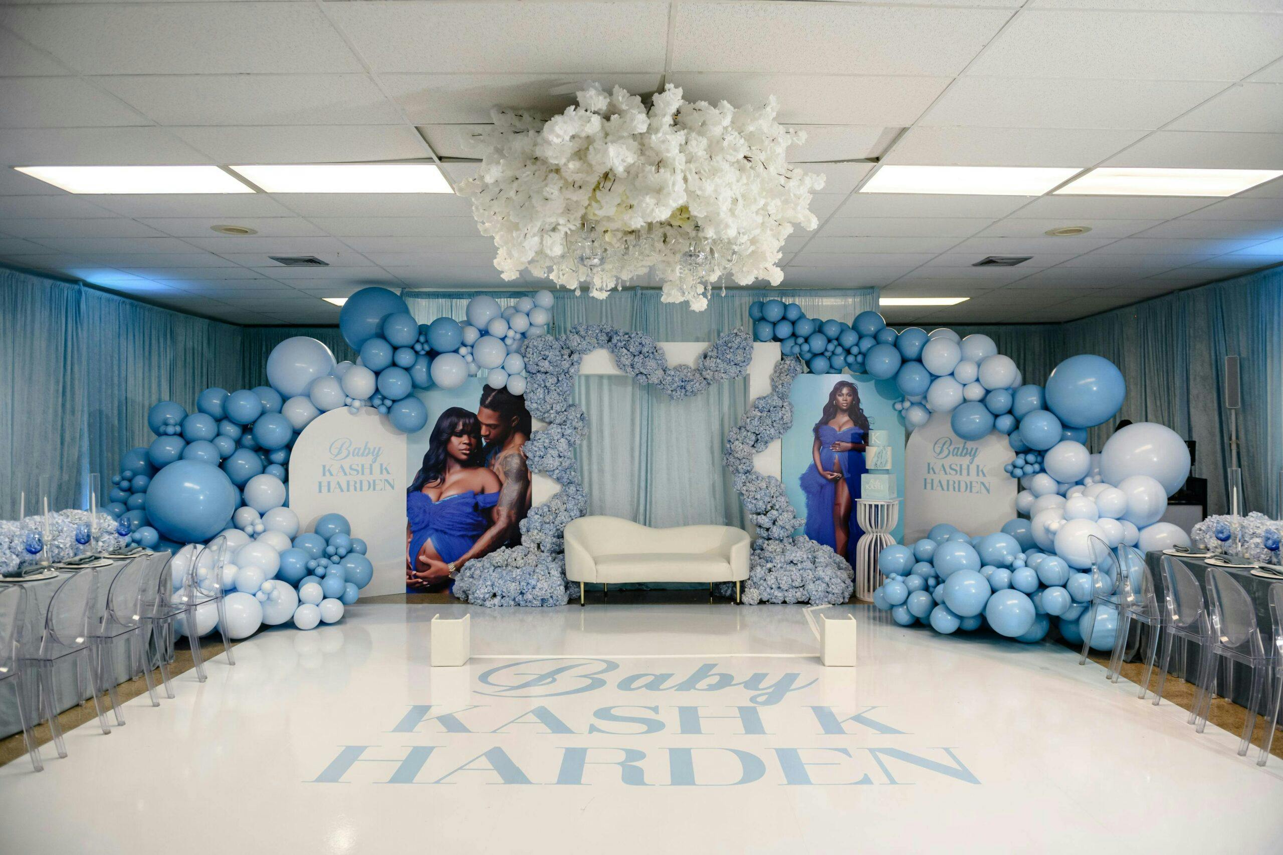 This Luxe Blue Baby Shower Blooms with S. Dulcio Florals & Design